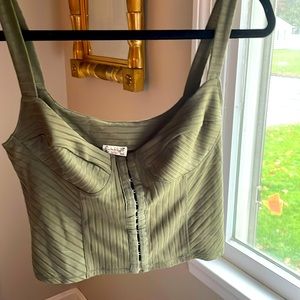 Free people corset tank top worn one time. Size medium better for smaller chests